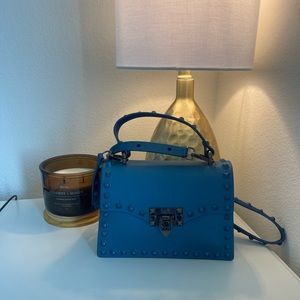 Royal blue studded jelly crossbody/hand purse
